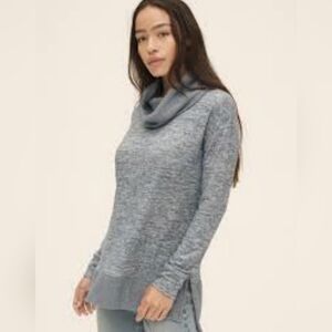 GAP Sweater Softspun Cowl-Neck Pullover Large Blue Tunic Top